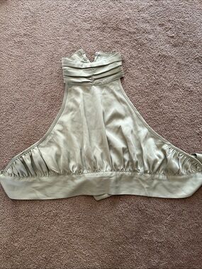 Fashion Nova Light Sage High-Neck Halter Camisole